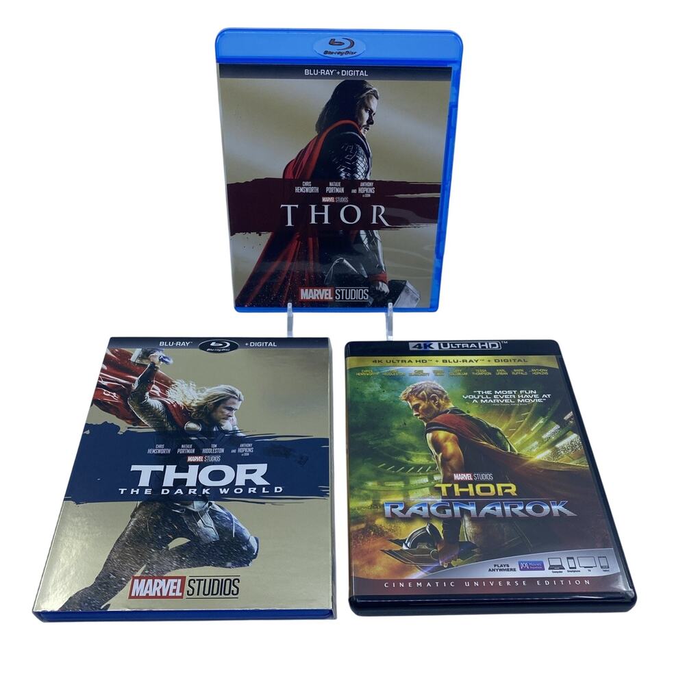 Thor, The Dark World, & Ragnarok Blu-ray 3 Movie Collection Marvel